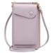 Women Girl Cell Phone Crossbody Bag Purse Wallet Messenger Shoulder Bag PU Leather Crossbody Bag-Light Purple