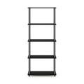 Furinno Turn-N-Tube 5-Tier Multipurpose Shelf Display Rack Black/Grey