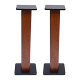 2pcs Rustic Bookshelf Speaker Stands Floor Speaker Stands Load Capacity 66Lbs Farmhouse Style Bookshelf Speaker Stands with Base for Home Theater Audio Surround Sound Systems Support (35.43inch)