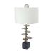 Parks 30 Inch Table Lamp With Agate Slices and Linen Drum Shade Brown- Saltoro Sherpi