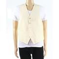 Mens Vest Yellow Ivory Button-Front 2XL