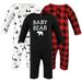 Hudson Baby Unisex Baby Cotton Coveralls Buffalo Plaid Bear 0-3 Months