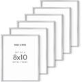 Haus and Hues 8x10 Silver Picture Frames - Set of 6 Bulk 8x10 Picture Frames 8x10 Picture Frames Set of 6 6 8x10 Picture Frames for Wall Metal Picture Frames Silver Frames (Silver Aluminum Frames)