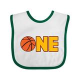 Inktastic One- Basketball First Birthday Boys or Girls Baby Bib