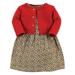 Hudson Baby Toddler Girl Quilted Cardigan and Dress Leopard Red 4 Toddler