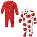 Hudson Baby Infant Girls Plush Jumpsuits Poinsettia 0-3 Months