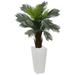 Nearly Natural 4.5 Cycas Artificial Plant in White Tower Planter