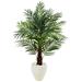 Nearly Natural 4.5 Areca Palm Tree in White Oval Planter