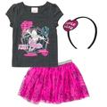 Marvel Spider-Man Spider-Gwen Ghost Spider Toddler Girls T-Shirt Tulle Skirt and Headband 3 Piece Outfit Set Toddler to Big Kid