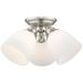 3 Light Brushed Nickel Ceiling Mount