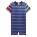 Polo By Ralph Lauren One Pieces | Baby Boys Striped Jersey Shortfall One Piece | Color: Blue/Green | Size: 9mb