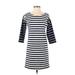 J.Crew Casual Dress - Shift: Blue Stripes Dresses - Women's Size 2X-Small