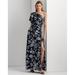 Ralph Lauren Dresses | Floral One-Shoulder Gown In Navy/Silver | Color: Red/Silver | Size: 4