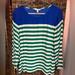 J. Crew Tops | J. Crew-Stripe Shirt- Size:10, Pre-Owned Good Condition | Color: Blue/Green | Size: 10