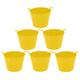 (Set of 6) 42L Litre Large Robust Flexi Tubs Multipurpose Flexible Rubber Storage Container Buckets Garden Trugs Laundry Basket Polyethylene Flex Tub For Home Gardening Toys -Made in UK (Yellow)