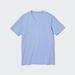 Men's Supima® Cotton V-Neck Short-Sleeve T-Shirt | Blue | Large | UNIQLO US