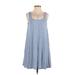 Jodifl Casual Dress - A-Line Scoop Neck Sleeveless: Blue Print Dresses - Women's Size Small