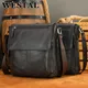 WESTAL-Sac à bandoulière en cuir véritable pour homme sac à main décontracté pour homme sac à