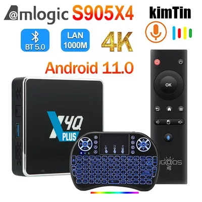 Boîtier Smart TV X4Q Plus Android 11.0 DDR4 S905tage Widevine L1 4 Go/64 Go lecteur multimédia