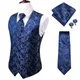 Hi-aught Navy Lurxury Design Paisley InjglSet pour homme gilet en jacquard imbibé pour homme robe