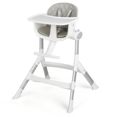 Costway 4-in-1 Convertible Baby High Chair with Aluminum Frame-Gray