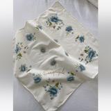 Free People Accessories | Free People 16x18 Floral Embroidered Scarf | Color: Blue/White | Size: Os