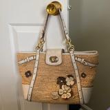 Coach Bags | Coach Straw Bag Authentic Coach Purse With Zebra Print Inside Great Condition | Color: Cream/Tan | Size: Os