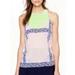 J. Crew Tops | J Crew Sleeveless Windowpane Colorblock Silk Tank Size 0 Multi Color Floral Top | Color: Green/Pink | Size: 0