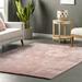 nuLOOM Loni Solid Machine Washable Shag Area Rug 4 Square Pink