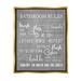 Stupell Industries Bathroom Rules List Sign Graphic Art Metallic Gold Floating Framed Canvas Print Wall Art Design by Conrad Knutsen