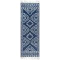 nuLOOM Vasiliki Moroccan Shag Tasseled Runner Rug 2 6 x 10 Blue