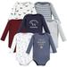 Hudson Baby Infant Boy Cotton Long-Sleeve Bodysuits Boy Dogs 7-Pack Preemie