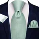 Cravate à carreaux vert sauge pour hommes boutons de manchette pratiques de marque pour fête de
