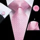 Hi-Tie – cravate de mariage en soie à pois rose pour hommes boutons de manchette pratiques Design