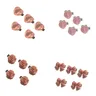5 Pcs Cute Girls Hair Side Clip Pink Camellia Heart Bow Peach Hairpins Set Hair Braiding Clip Hair