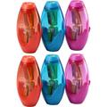 Bostitch Twist-n-Sharp Duo Pencil Sharpener Assorted Colors Pack of 6
