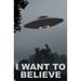 I Want To Believe Wall Poster 22.375 x 34