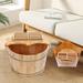 Wood Foot Spa Soak Bucket Pedicure Foot Bath Basin for Soaking Feet + Massager