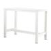 Kylo 59 Inch Outdoor Bar Height Table White Aluminum Frame Plank Surface- Saltoro Sherpi