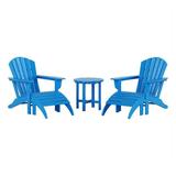 Portside 5-Piece Set Classic Adirondack Chair with Ottoman and Round Side Table