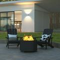 Emma + Oliver Black Finished Steel 27 Portable Smokeless Wood Burning Firepit with Waterproof Cover for Outdoor Use