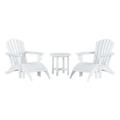 Portside 5-Piece Set Classic Adirondack Chair with Ottoman and Round Side Table