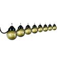 8 Globe Style String Lights for Outdoor Lighting Patio Garden Bronze with Black Coil Cord 30 ft