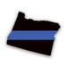 Oregon State Shaped The Thin Blue Line Sticker Decal - Self Adhesive Vinyl - Weatherproof - Made in USA - police first responder law enforcement support or v2