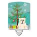 Caroline s Treasures BB4248CNL Merry Christmas Tree English Bulldog White Ceramic Night Light 6x4x3 multicolor