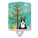 Caroline s Treasures BB4258CNL Merry Christmas Tree Bull Terrier Black White Ceramic Night Light 6x4x3 multicolor