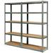 Gymax 2PCS 72 Metal 5-Tier Garage Storage Rack Shelf Adjustable Freestanding Gray