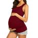 Women s Maternity Tops Breastfeeding Tank Top Shirt Double Layer Soft Sleeveless Pregnancy Clothes Short Sleeve Clothes for Women
