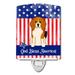 Caroline s Treasures BB3035CNL Patriotic Beagle Tricolor Ceramic Night Light 6x4x3 multicolor