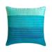 The HomeCentric Decorative Blue 12 x12 (30x30 cm) Throw Pillows Silk Ombre Striped & Quilted Throw Pillows For Couch Ombre Pattern Modern Style - Marina